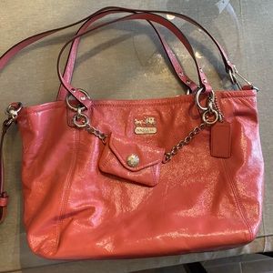 Pink Coach Patten Leather Bag